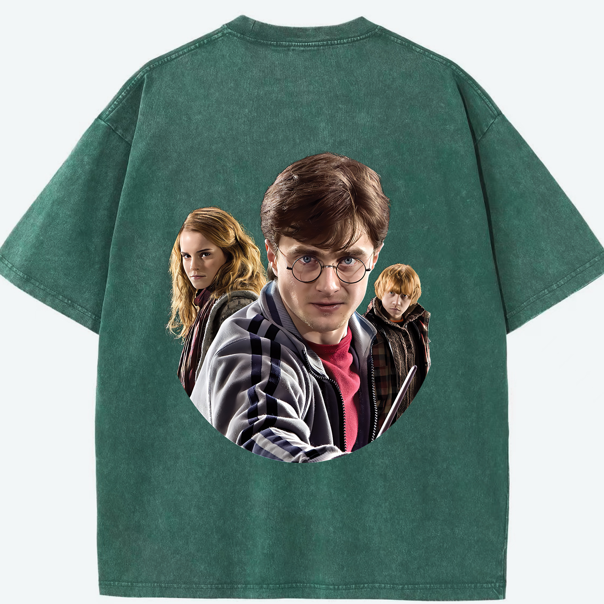 （画像用） Harry Potter ハリー・ポッターシリーズ 綿100% ヴィンテージ風 半袖Tシャツ（背面プリント）